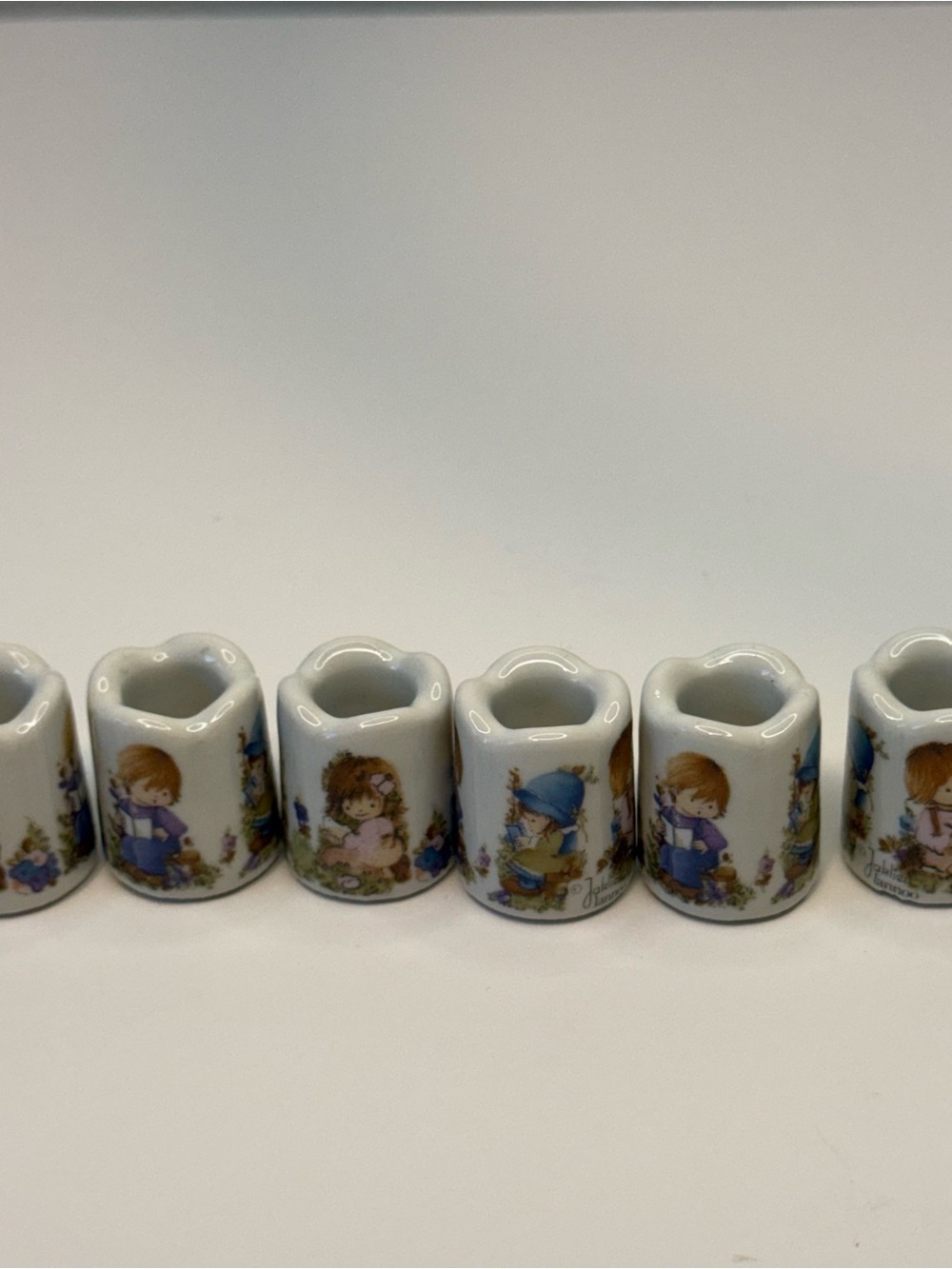 Vintage Germany Porcelain Mini Candle Holders Set of 6